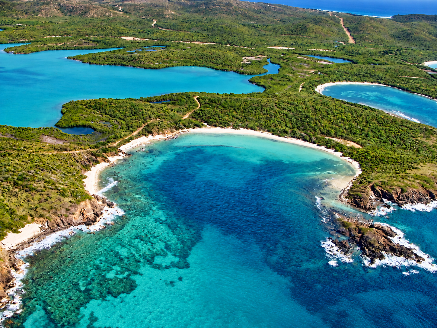 Beach and coastal scenery in Vieques
