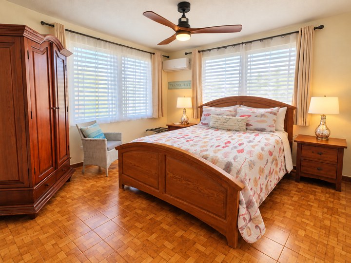 Wood bed bedroom